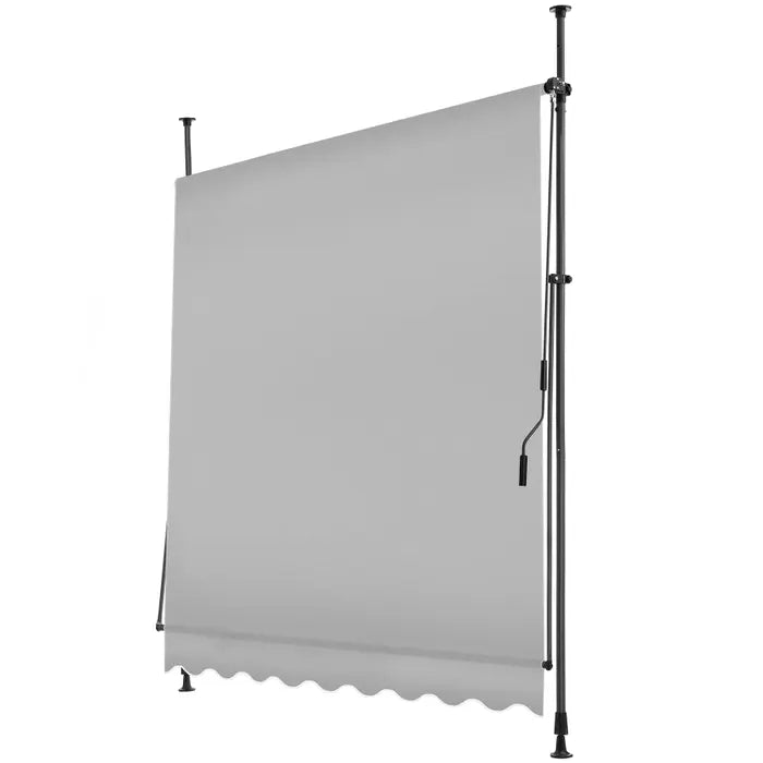 Store à pince sans perçage gris clair 200 x 180 cm avec manivelle