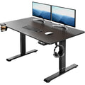 Bureau assis-debout 110 x 60 cm noir - Réglable 73–118 cm avec écran LCD