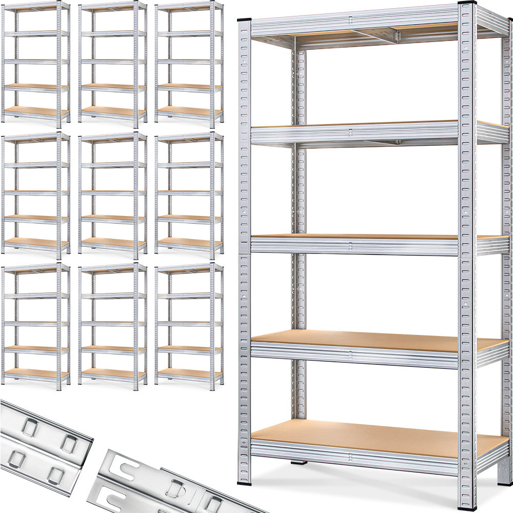 Lot de 10 étagères Charges Lourdes 180X90X40cm - Galvanise 875Kg