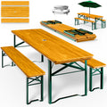 Ensemble table et bancs pliable 170 cm en bois