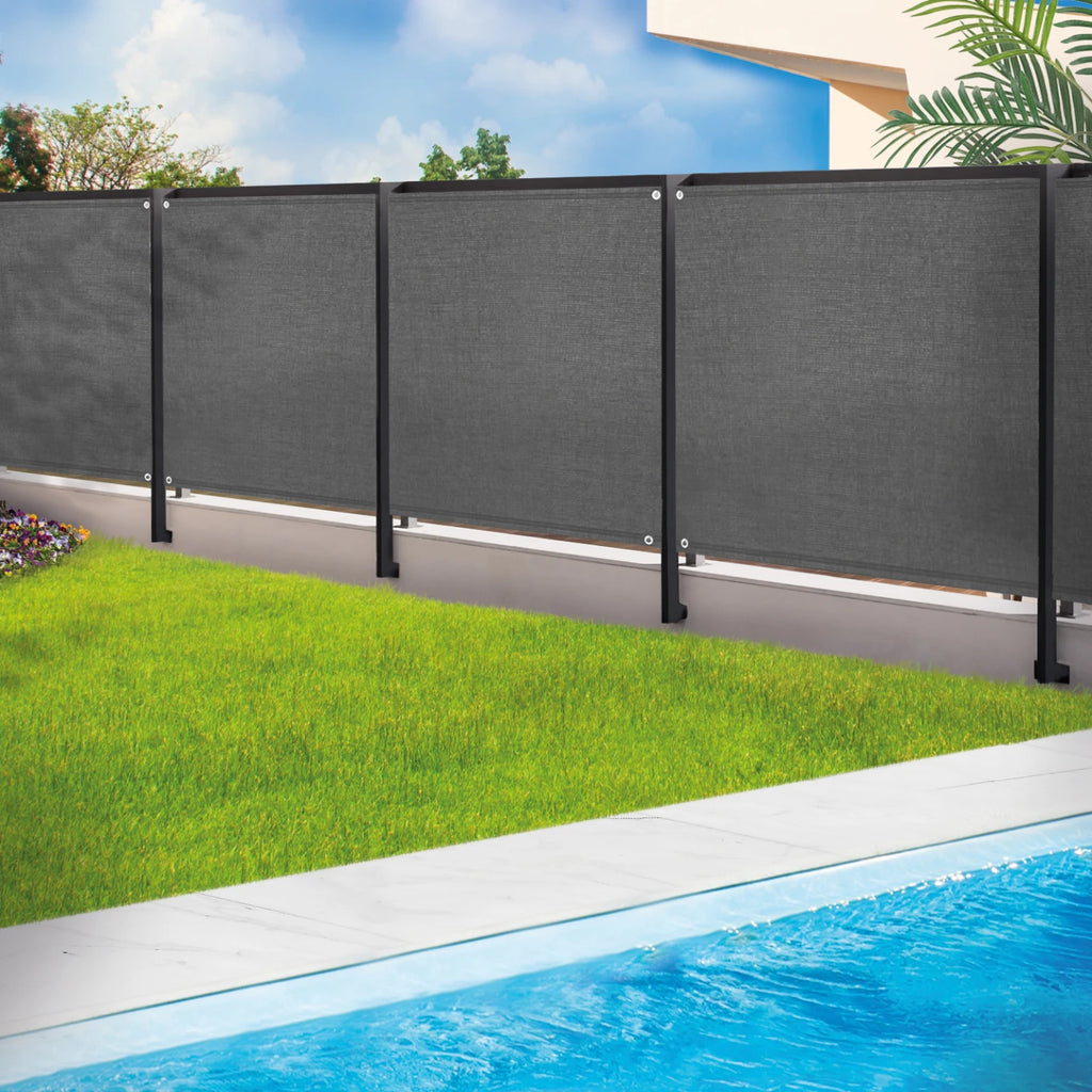Brise-Vue Gris Occultant – Toile de Jardin Haute Densité 10mx1.8m