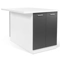 Îlot Central 120 cm – Blanc et Gris avec Plan de Travail