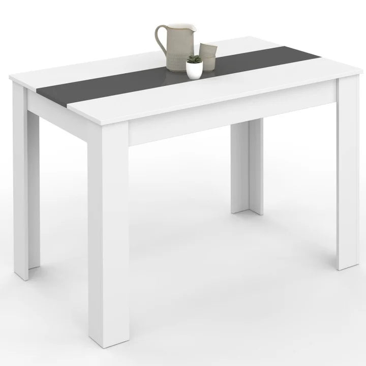 Table à Manger Rectangulaire – Blanc et Gris 110 cm