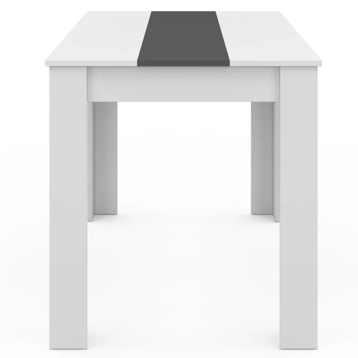 Table à Manger Rectangulaire – Blanc et Gris 110 cm