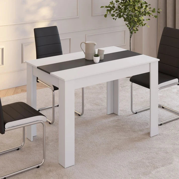Table à Manger Rectangulaire – Blanc et Gris 110 cm