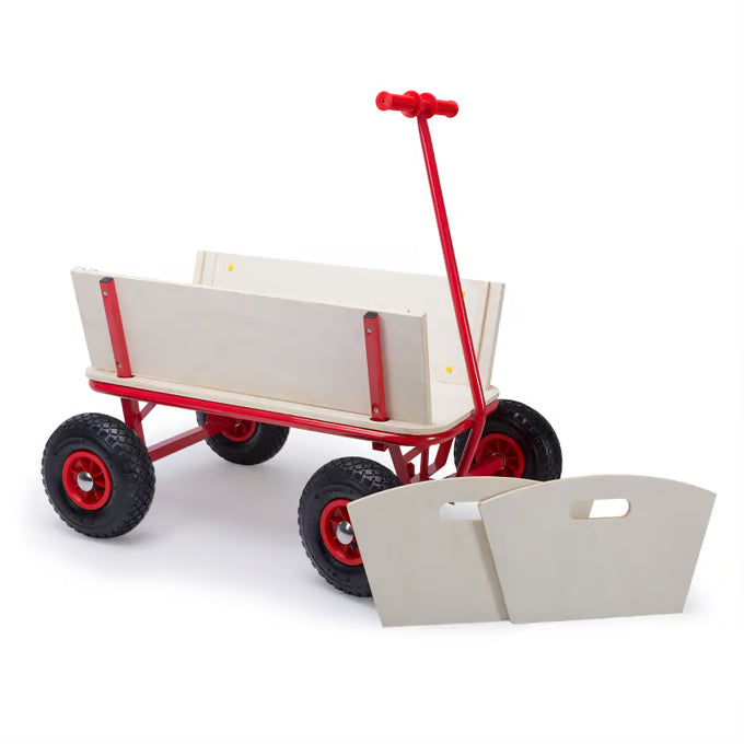 Chariot de transport 168 x 45,5 cm rouge - Plateau & roues