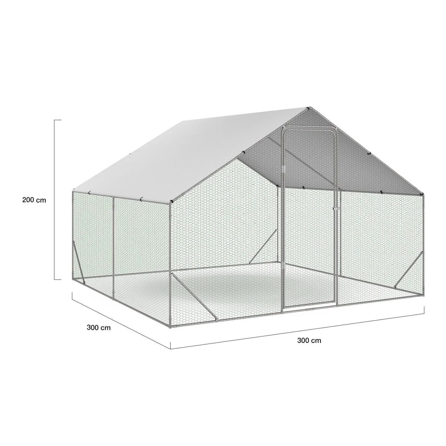 Enclos Poulailler 9 m² – Parc Grillagé Extérieur 3 x 3 m