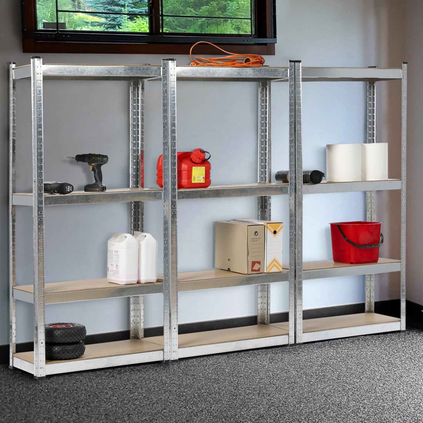 Lot de 3 Étagères Modulables Charges Lourdes – 12 Plateaux