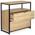 Commode 2 Tiroirs – Design Industriel avec Étagère