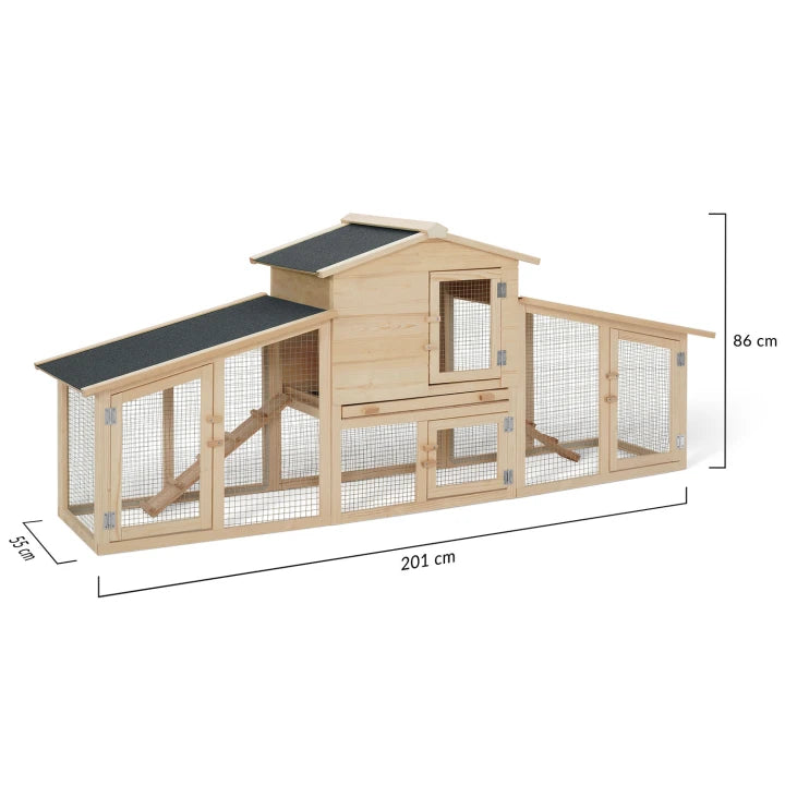 Poulailler Clapier Double XXL en Bois