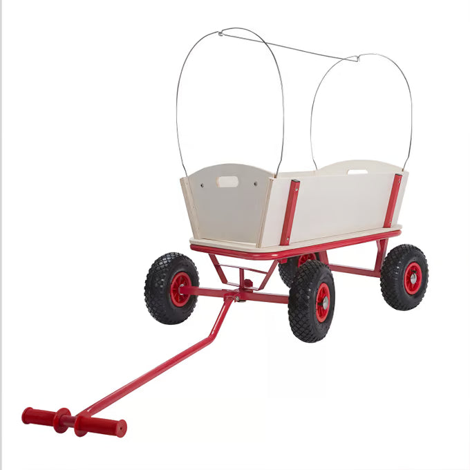 Chariot de transport 168 x 45,5 cm rouge - Plateau & roues