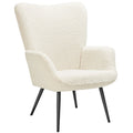 Fauteuil HYGGE bouclette crème/noir rembourré design scandinave