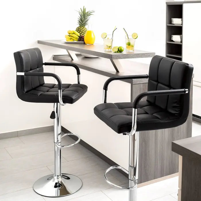 Lot de 2 tabourets de bar réglables et pivotants 360°