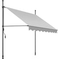 Store à pince sans perçage gris clair 200 x 180 cm avec manivelle