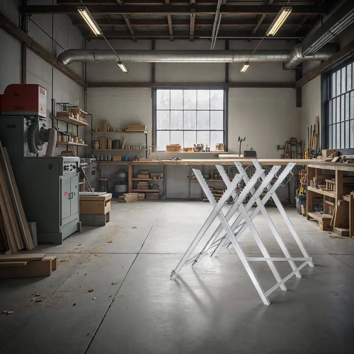 Chevalet de sciage pliant acier galvanisé 4 supports 84 x 80 x 80 cm