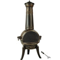 Brasero en fonte avec grille anti-étincelles 52 x 44 x 115 cm