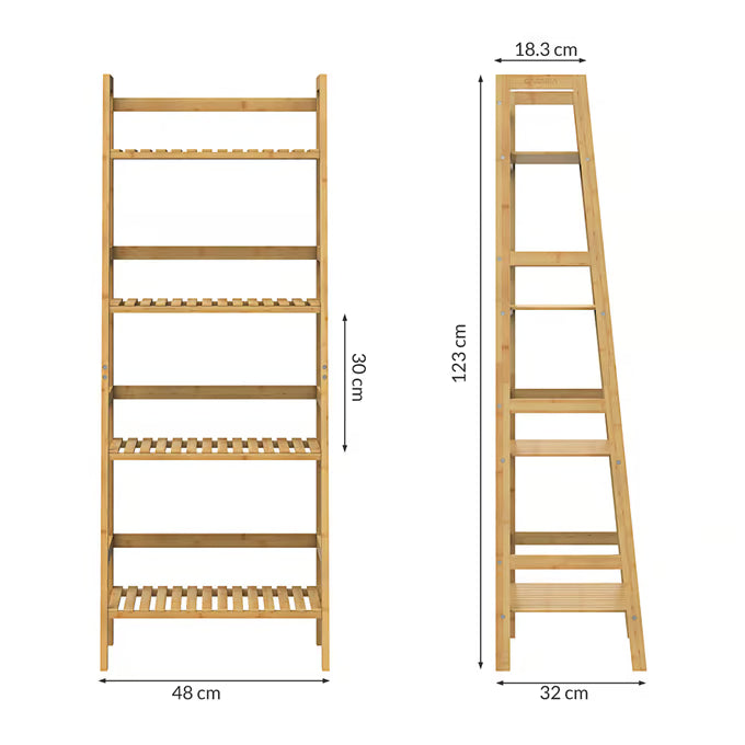 Étagère en bambou salle de bain 123 x 48 x 32 cm - Rangement vertical