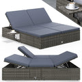 Bain de Soleil Double Poly-Rotin 2 Places - Gris Anthracite