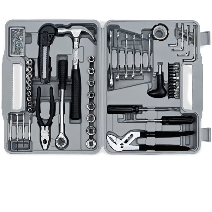 Mallette à Outils Complète 141 Pièces en Acier – Kit de Bricolage Polyvalent