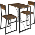 Ensemble salle à manger MARGATE industriel bois foncé - table + 2 chaises