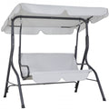 Balancelle de Jardin Gris Clair - Toit Pare-Soleil & Coussins