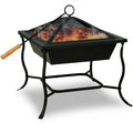 Brasero Carré 45cm Acier Noir - Soirées au Coin du Feu