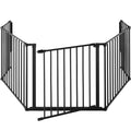 Barrière de sécurité 5 panneaux avec portillon et fixation murale
