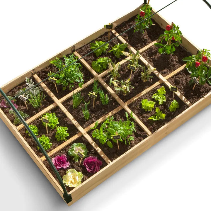 Carré Potager 12 Compartiments avec Housse – Mini Serre de Culture