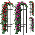 Lot 4 Colonnes à Rosiers 2m Noir - Support Grimpantes Métal