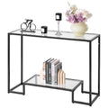Étagère Console Murale Design - Verre Trempé et Cadre Fer