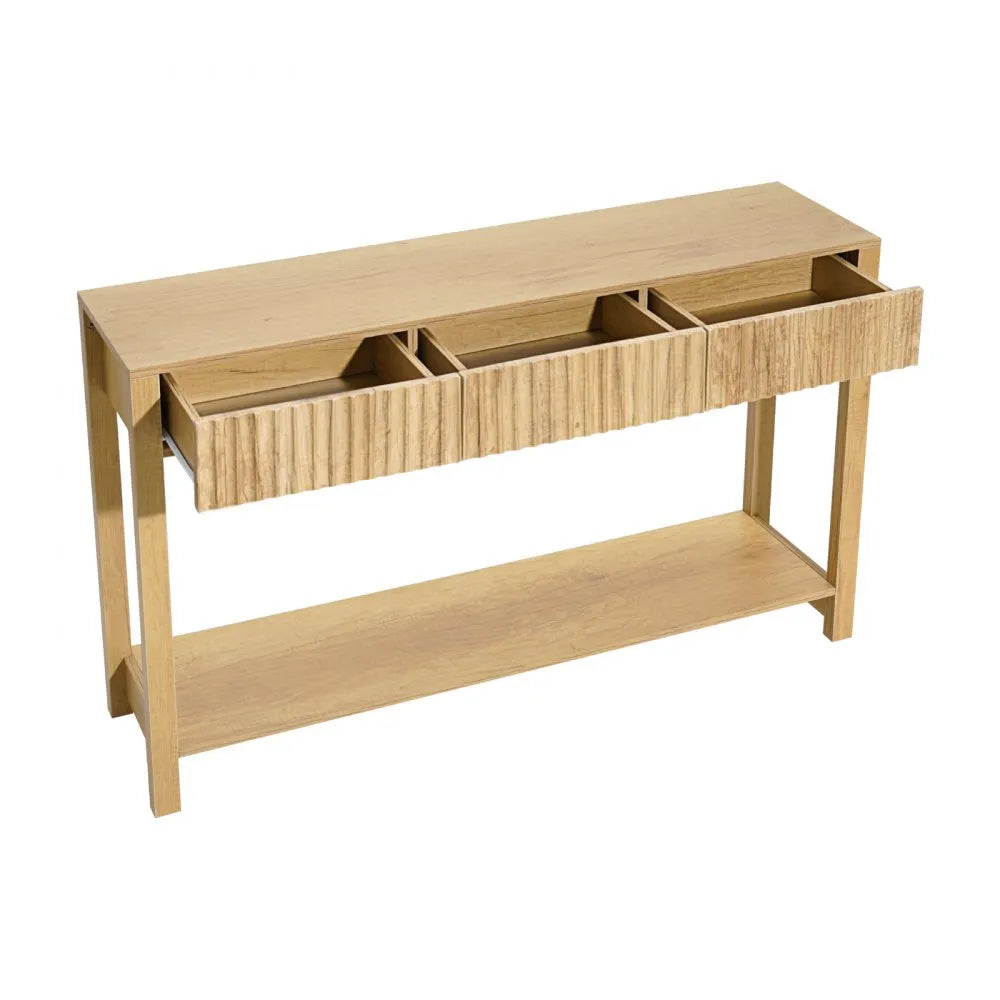 Console Étroite Campagnarde 120 cm - 3 Tiroirs et Étages