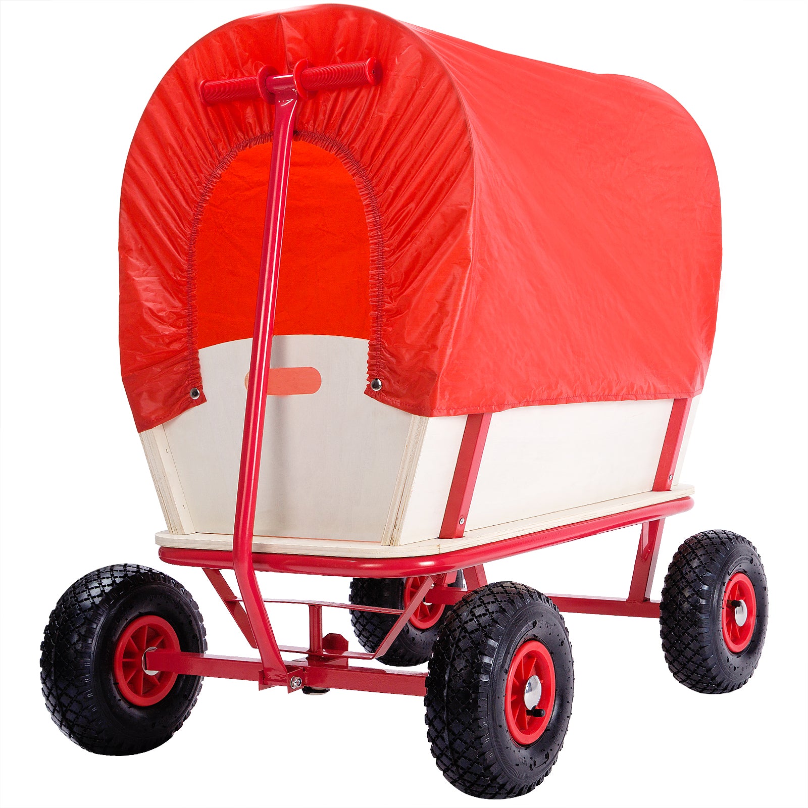 Chariot de transport 168 x 45,5 cm rouge - Plateau & roues
