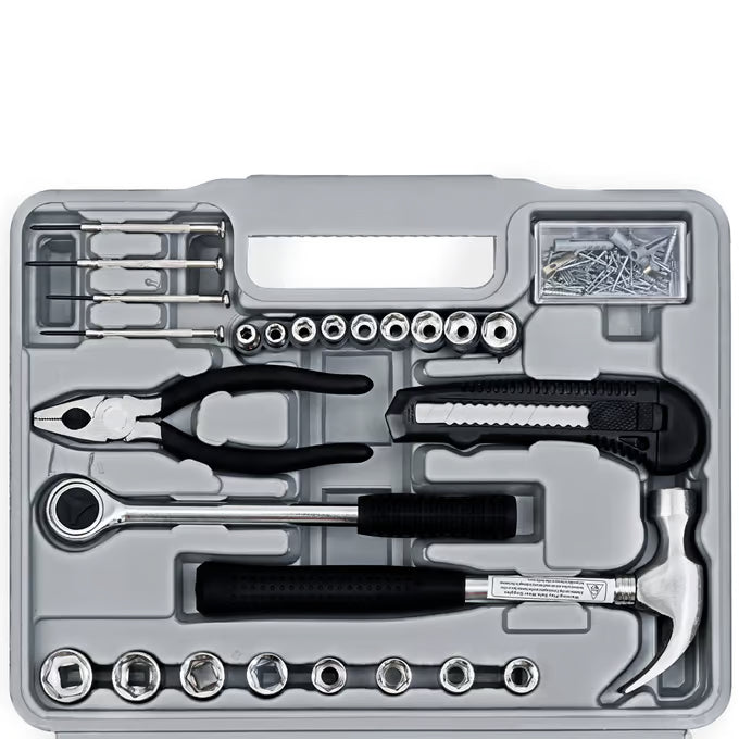 Mallette à Outils Complète 141 Pièces en Acier – Kit de Bricolage Polyvalent