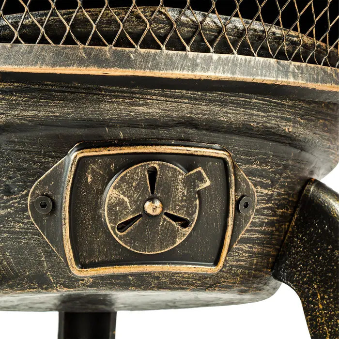 Brasero en fonte avec grille anti-étincelles 52 x 44 x 115 cm