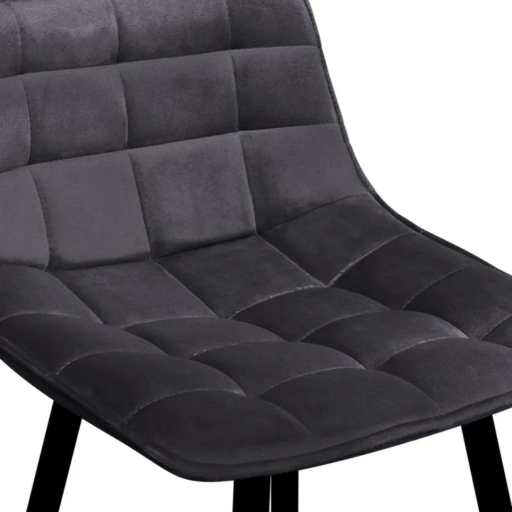 Lot de 2 Tabourets de Bar en Velours Gris Foncé