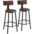 Lot de tabourets de bar POOLE style industriel bois foncé - Lot de 2