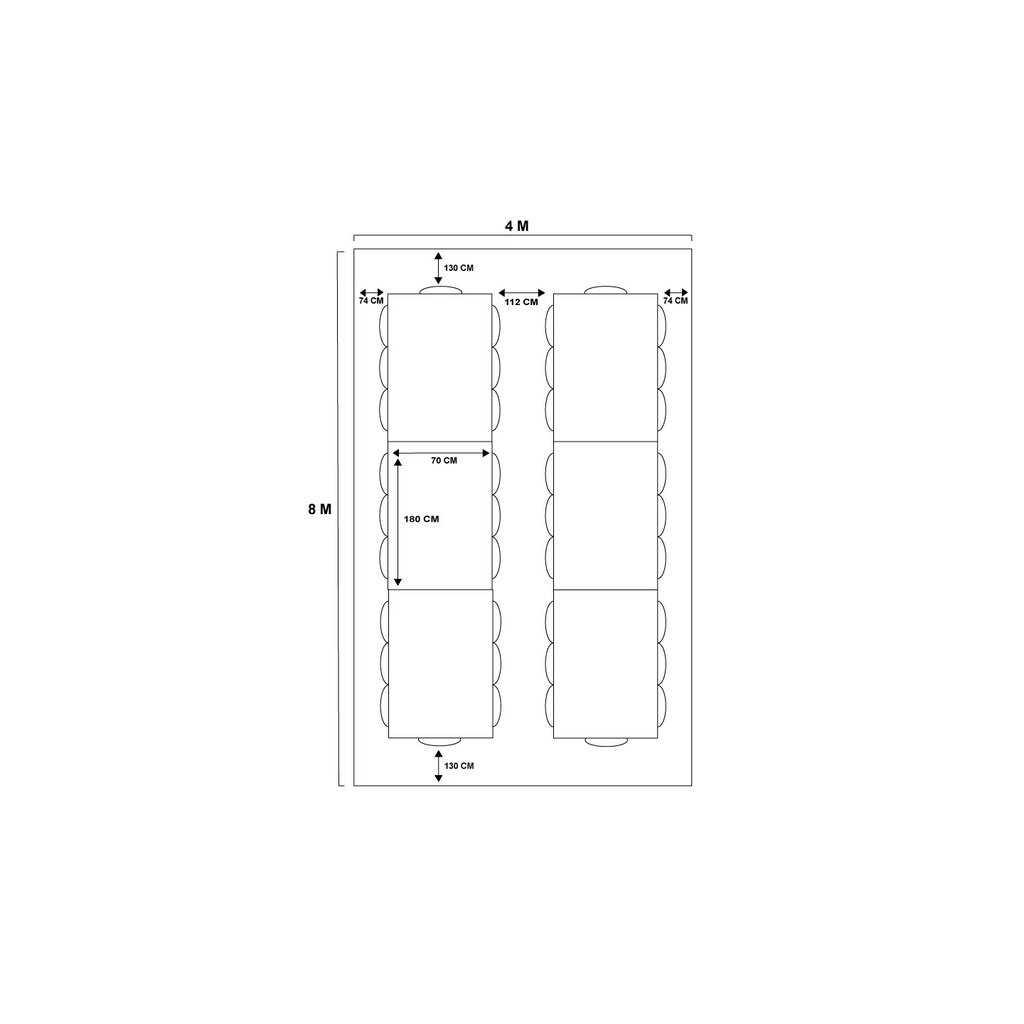 Tente de Réception 4 x 8 m – Barnum Blanc pour Événements Extérieurs