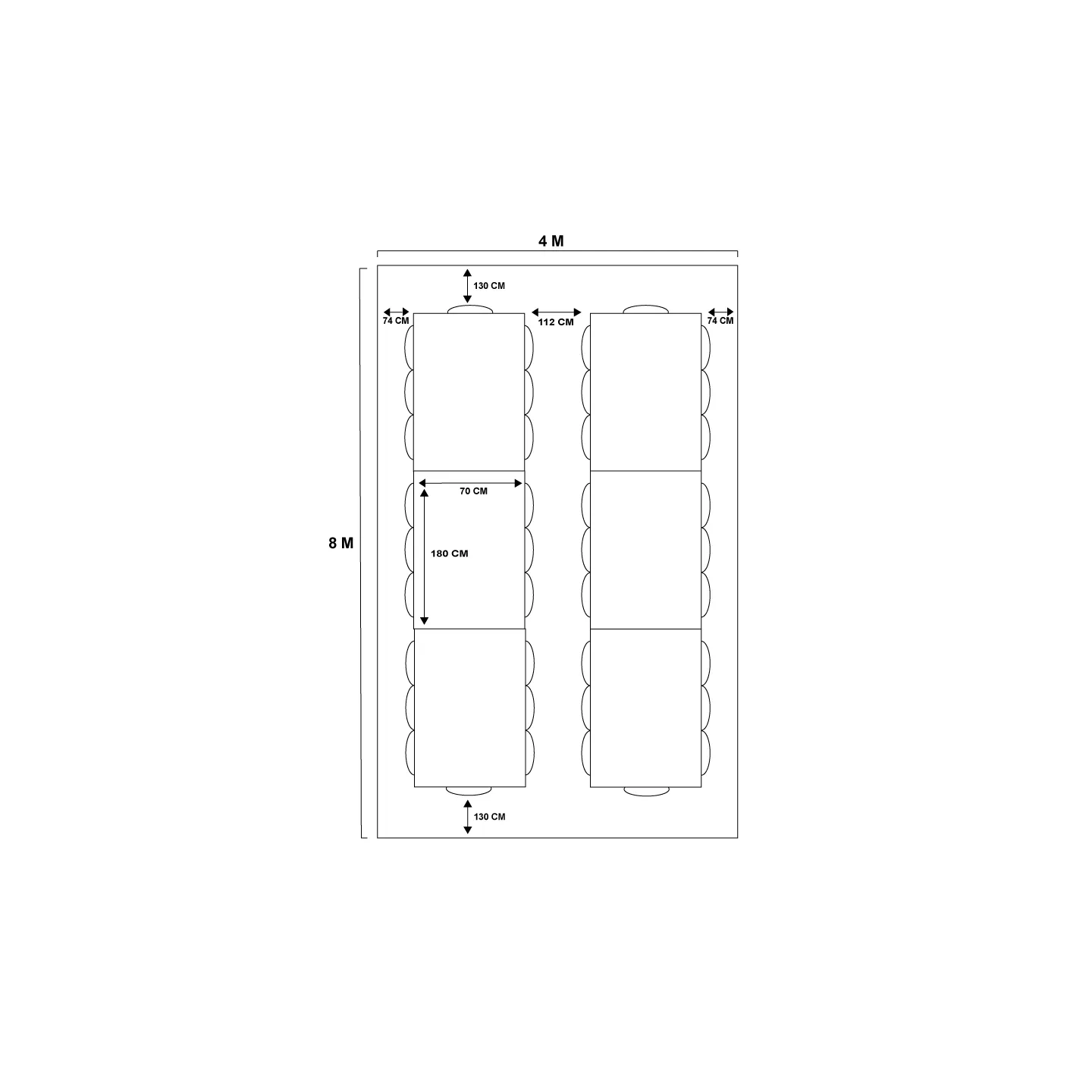 Tente de Réception 4 x 8 m – Barnum Blanc pour Événements Extérieurs