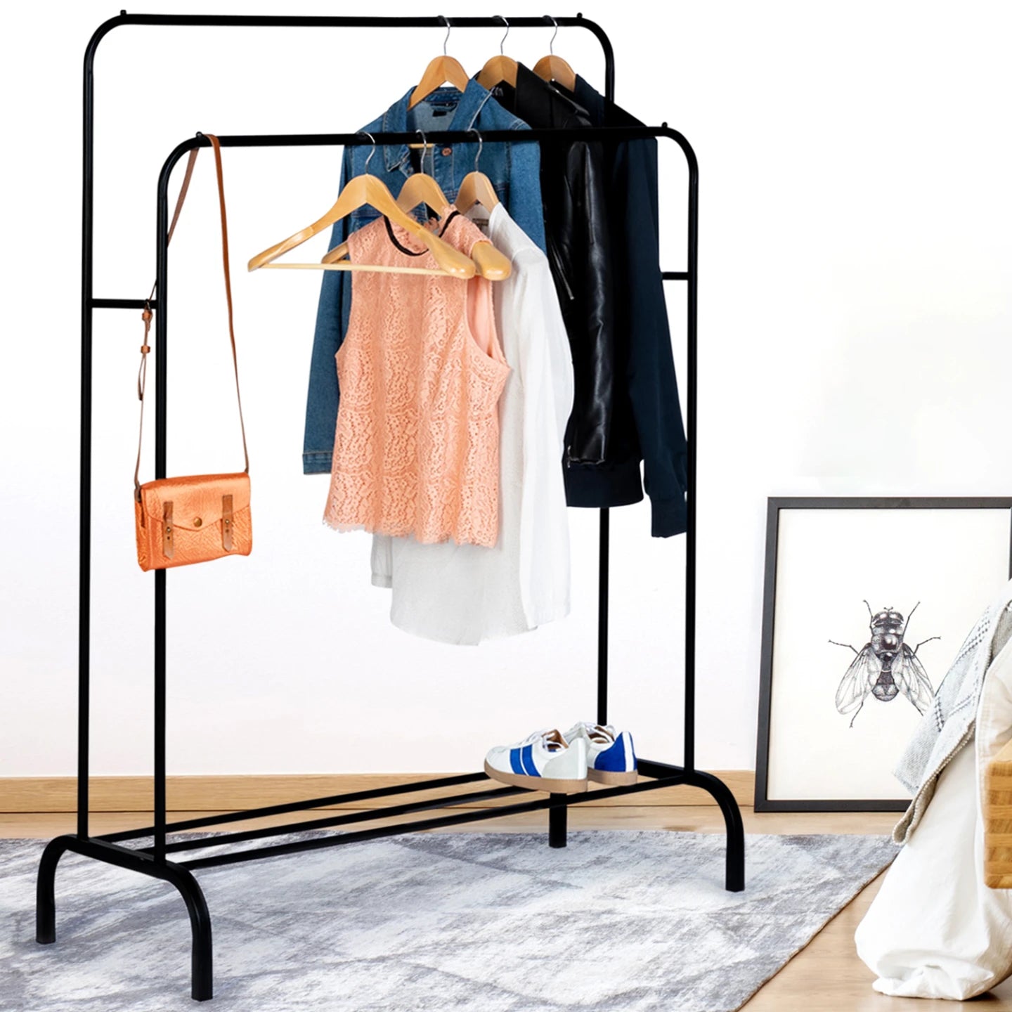 Portant à Vêtements XXL avec Rangement Chaussures