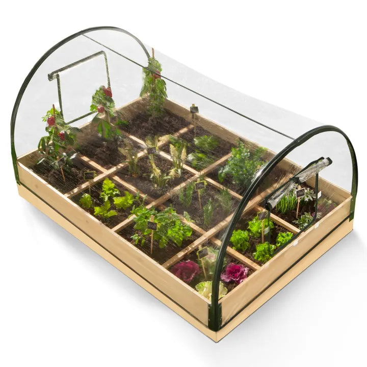 Carré Potager 12 Compartiments avec Housse – Mini Serre de Culture