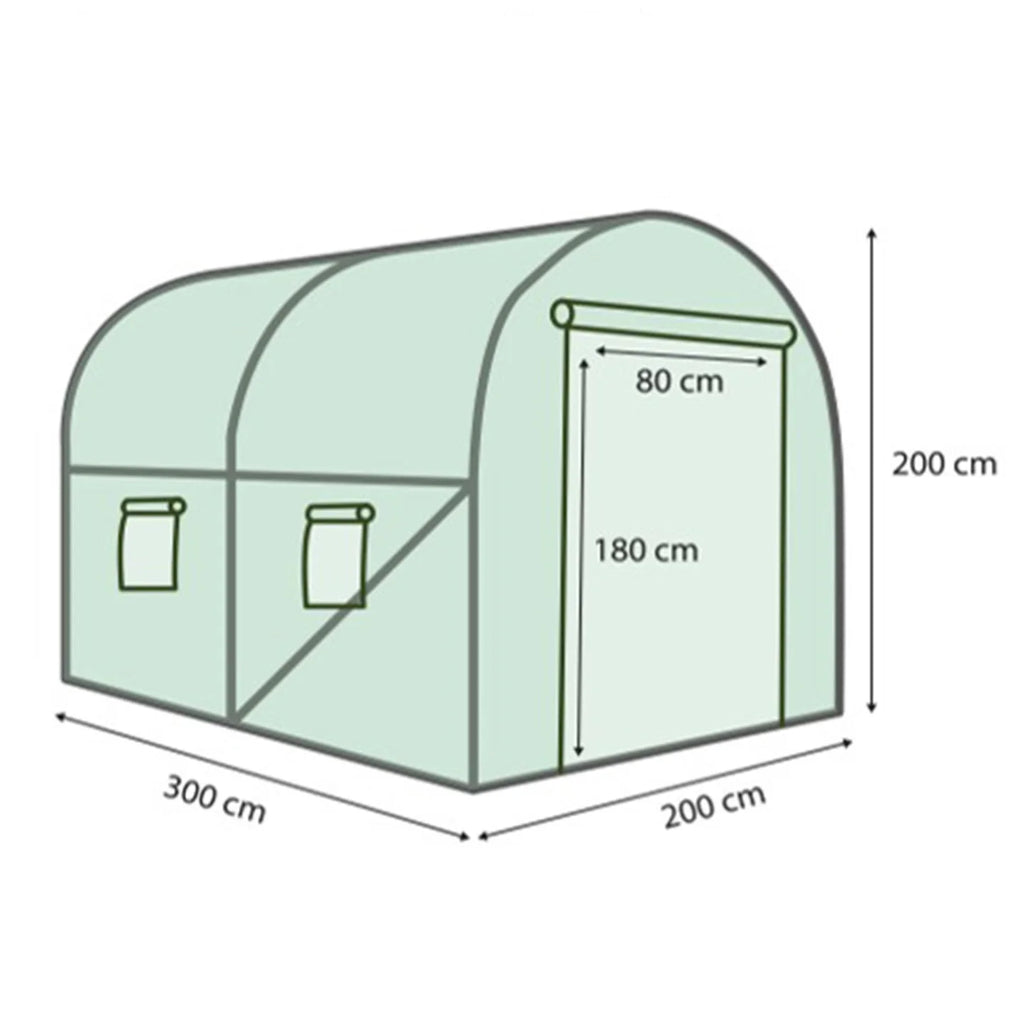 Serre Tunnel de Jardin 6 m² Verte – Abri de Culture 3 x 2 m