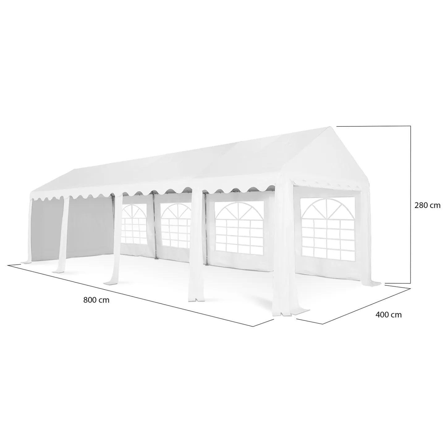 Tente de Réception 4 x 8 m – Barnum Blanc pour Événements Extérieurs