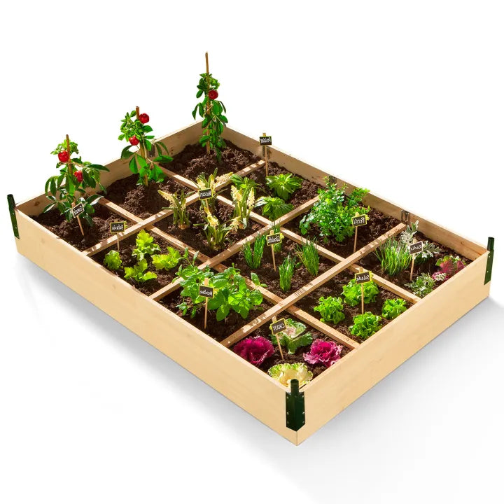 Carré Potager 12 Compartiments avec Housse – Mini Serre de Culture
