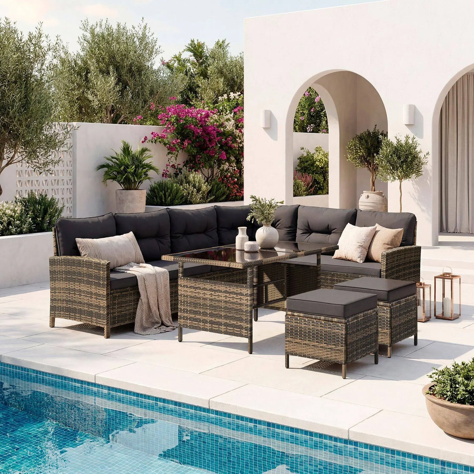 Canapé de Jardin Modulable – Salon d’Extérieur Confortable et Élégant