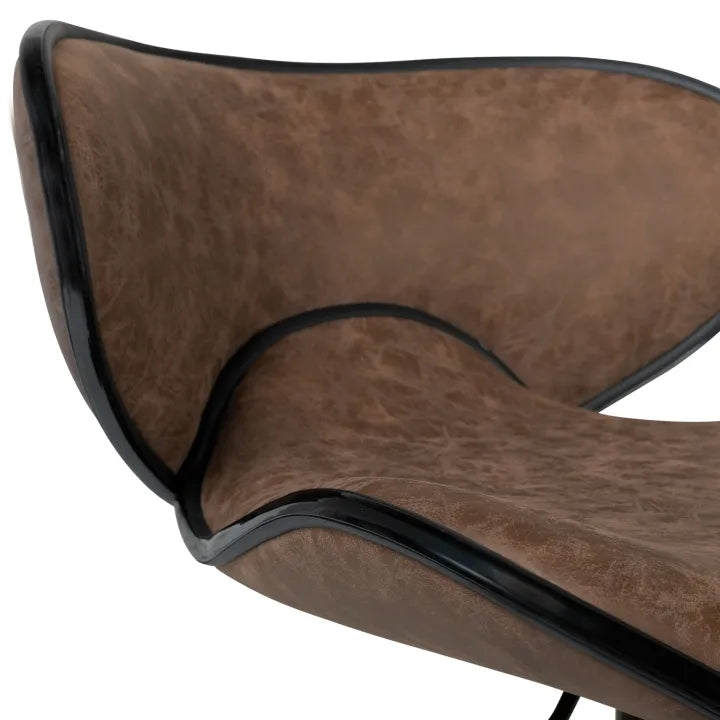 Lot de 2 Tabourets de Bar Vintage Marron Réglables 79 à 99 cm