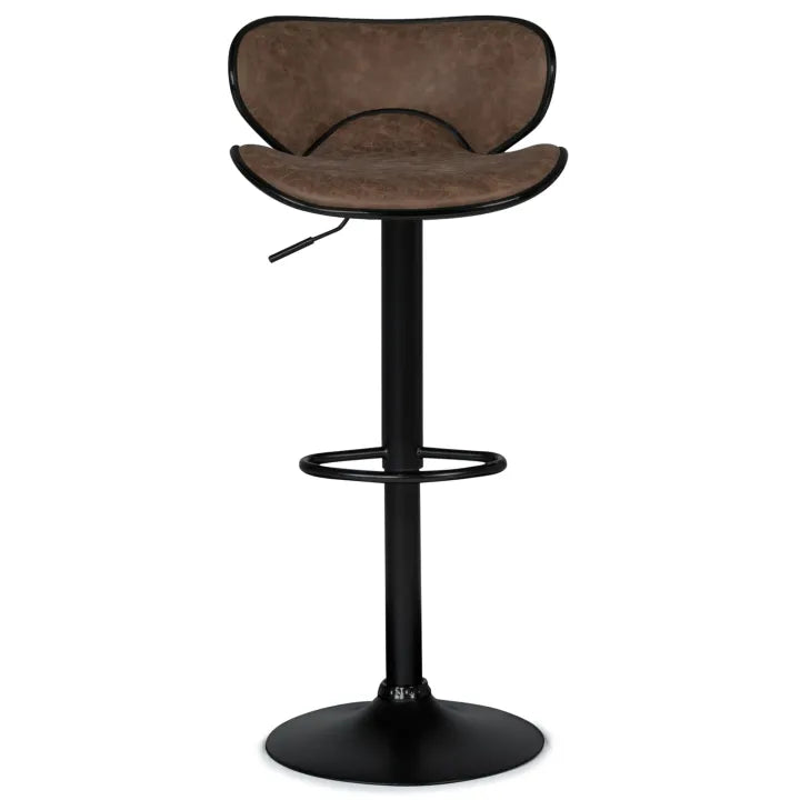 Lot de 2 Tabourets de Bar Vintage Marron Réglables 79 à 99 cm