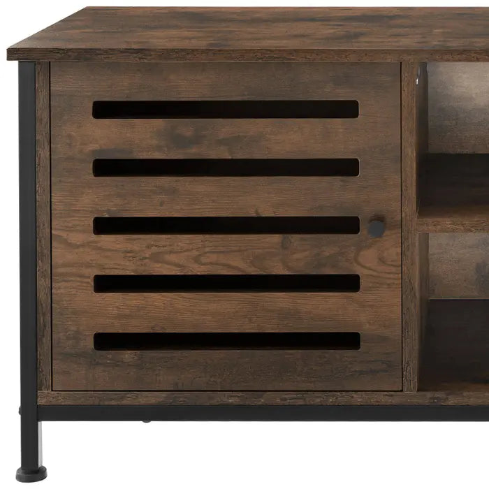 Meuble TV Industriel - Bois & Acier avec Rangements