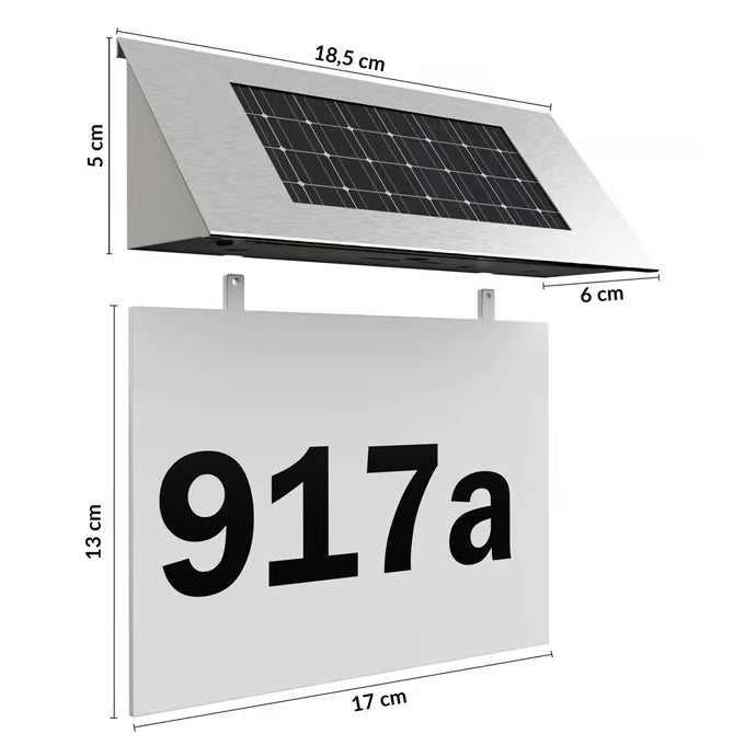 Numéro de maison solaire avec LED