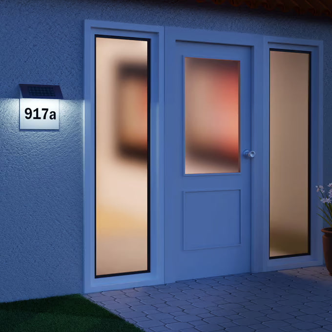 Numéro de maison solaire avec LED