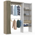 Dressing Extensible avec Rideau - Double Penderie et Étagères